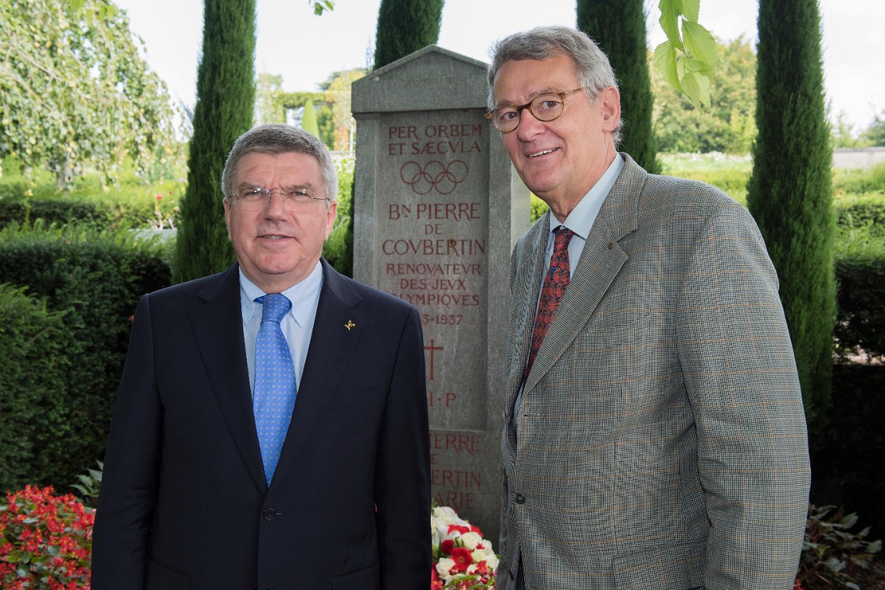 Norbert Müller with Thomas Bach, president of the IOC